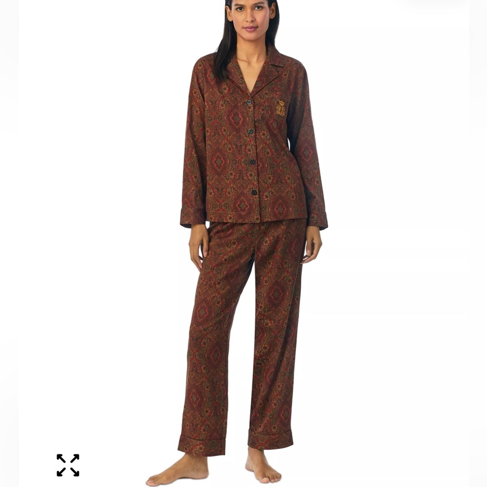 EUC Lauren Ralph Lauren Women's 2-Pc. Paisley-Print Pajamas Set Size Small